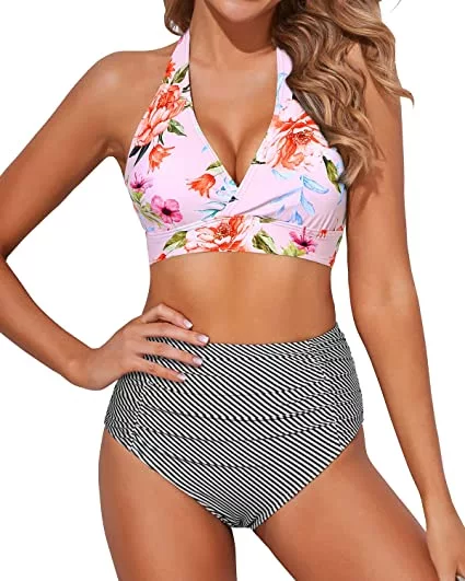 Tempt Me Women High-Waisted Bikini Swimsuits