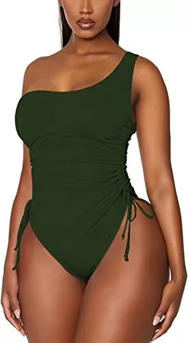 Viottiset Women's Ruched High Cut Swimsuit